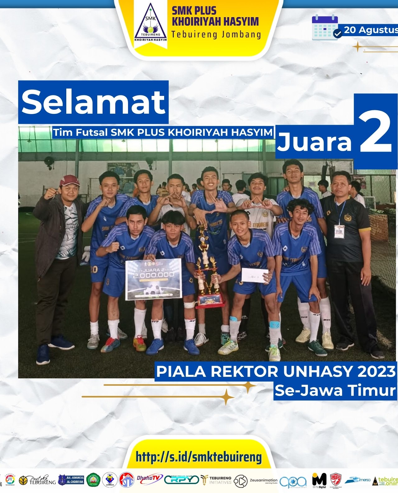 2023 - JUARA 2  PIALA REKTOR UNHASY 2023 (FUTSAL)