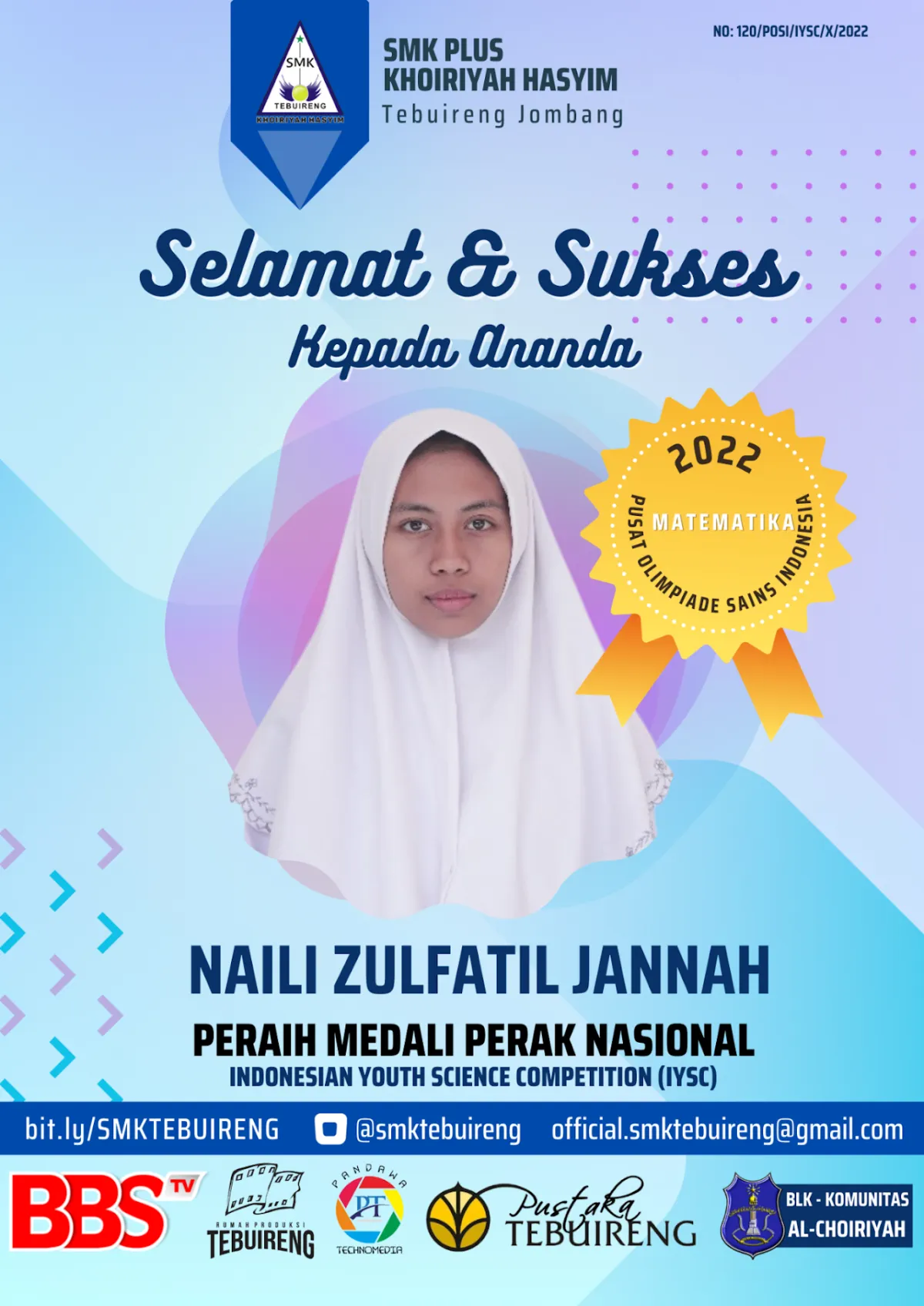 2022 - PERAK INDONESIAN YOUTH SCIENCE COMPETITION (MATEMATIKA) TAHUN 2022